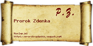 Prorok Zdenka névjegykártya